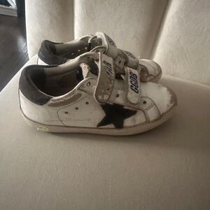 Golden Goose Kids White and Black Star Sneakers